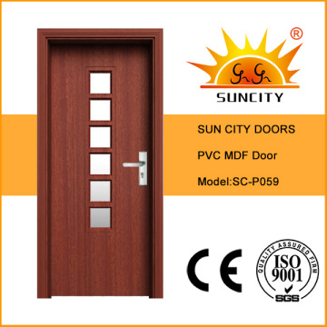 Portes intérieures en PVC de porte en verre simple en gros (SC-P059)